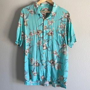 Vtg Paradise Found Hawaiian Aloha Floral Shirt